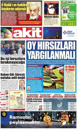 Yeni Akit sayfa 1