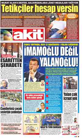 Yeni Akit sayfa 1