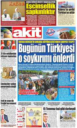  KADEM: ÜÇÜNCÜ GİNSİYET YARADILIŞA AYKIRI Eşcinsellik saııkınlıktır — — Kıbrıs'ta yetki Türkiye'ye aittir H BATI'DA Fatih,...