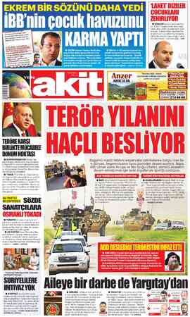  EKREM BİR SÖZÜNÜ DAHA YEDİ E ' M H İÇİŞLERİ Bakanı Süleman Soy- lu, “Çukur” başta olmak üzere top- luma zarar veren dizilere