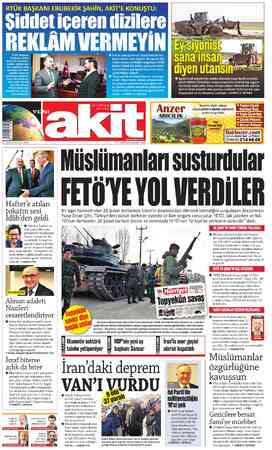 Yeni Akit sayfa 1