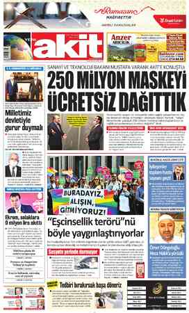  11 RAMAZAN 1441 PAZARTESİ 4 MAYIS 2020 İL İL KORONAVİRÜS İLE MÜCADELE Ordu Valisi Seddar Yavuz, (solda) yeniakit.com.tr Genel