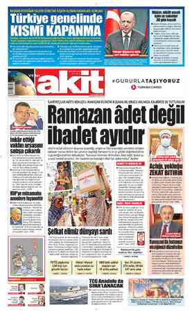  Dİİ F Düğün, nikâh yasak kafe ve salonlar 30 gün kapalı © Başkan Erdoğan, alınan kısmi ka- panma kararının bugün itibariyle