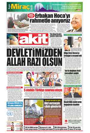  olmasını Rabbimi Tüm Müslümanların Miraç Kandili'ni tebrik eder; İslâm Alemi için ayırlara vesile n niyaz ederiz Prof. Dr.