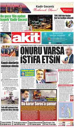 Yeni Akit sayfa 1