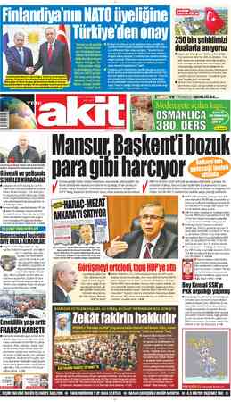  Cumhurbaşkanı Recep Tayyip Erdoğan, mrkıve'ye resmi ııvarette Eulunan, Finlandiya Cumhurbaşkanı Sauli Nünistö'yü resmi...