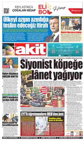 Yeni Akit sayfa 1