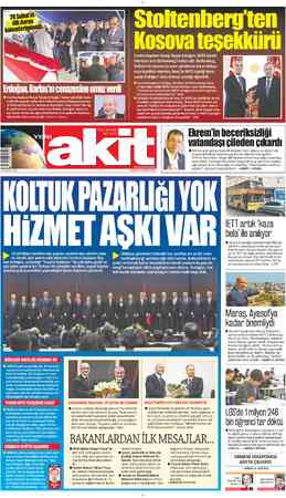  Cumhurbaşkanı Recep Tayyip Erdoğan, NATO Genel Sekreteri Jens Stoltenberg'i kabul etti. Stoltenberg, Türkiye'nin Kosova'ya