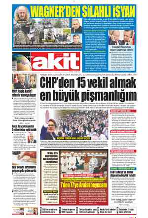  ŞILAHLI İSYAN Çoğu eski mahkumlardan oluşan 25 bin kişilik Rus paralı asker grubu Wagner'in lideri Yevgeni Prigojin, Rus...