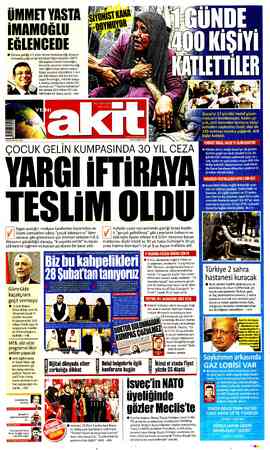  ÜMMET YASTA İMAMOĞLU EĞLENCEDE © Göreve geldiği 4.5 yılda hizmet belediyeciliği dönemi- ni kapatıp çalgı-çengi...