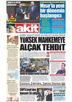  TÜRKİYE İLE ORTAK ÇALIŞACAĞIZ — £ Türkiye ve Mısır'ı bir araya getiren ortak bir tarih ve birçok ortak paydanın bu- lunduğunu