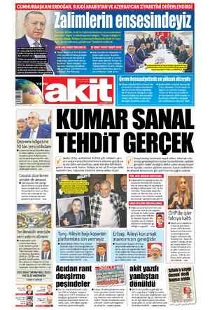  CUMHURBAŞKANI ERDOGAN SUUDİ ARABİSTAN VE AZERBAYCAN ZIYARETINI DEGERLENDIRDI Ben hâlâ Esed'den umı Bir araya gelip...