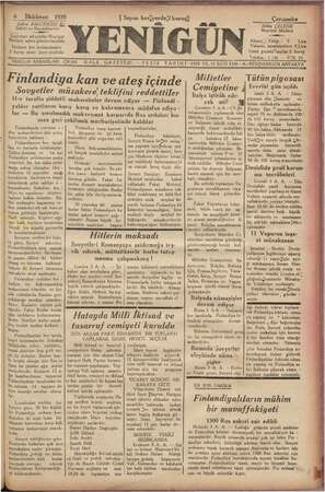 Yenigün (Antakya) Gazetesi 6 Aralık 1939 kapağı