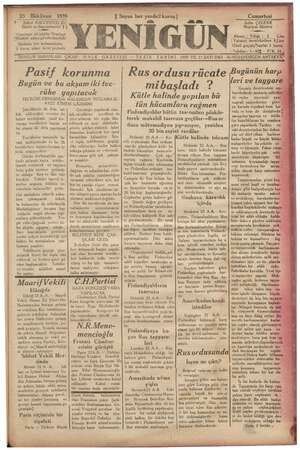 Yenigün (Antakya) Gazetesi 23 Aralık 1939 kapağı
