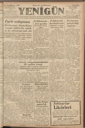 Yenigün (Antakya) Gazetesi 18 Ocak 1940 kapağı
