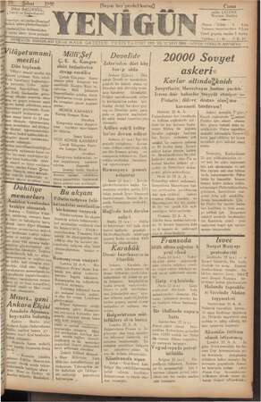Yenigün (Antakya) Gazetesi 23 Şubat 1940 kapağı