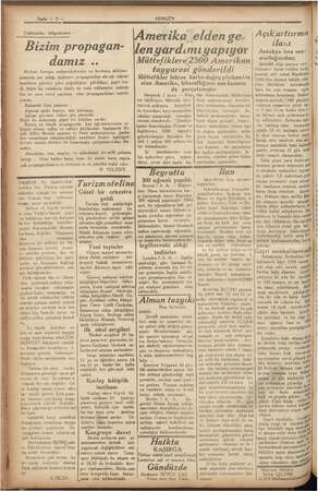      ğ Sayfa — 2 — gama m. Çağlıyanlar bölgesinden : dam Medeni Avrupa muharebe arasında yer aldığı söylenen Bizim propagan-
