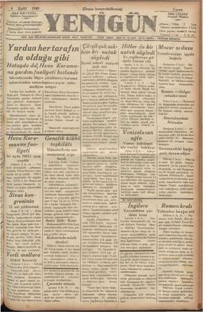    SEA A yi ip” a # : ğ 6 Eylül 1940 Şükrü 'BALCIOĞLU, Söhne 6 amlari Gazeteye ait yazılar; Neşriyat ; Mü üdürü; adına...