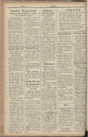    Sayfa—2.— Istanbul Üniversitesi Edebiyat Fakültesinden bir grup dün şegrimize geldi İstanbul üniversitesi E- debiyat...