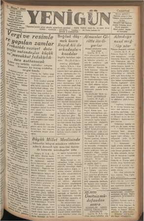    < YENİG “ö gleden7sonra çıkar günlük syasilbelk gazetesi — TESİS TARIHI! 1928 YIL 13 garı 2791 Y 46 Posta kutusu 2 DRES ; İ