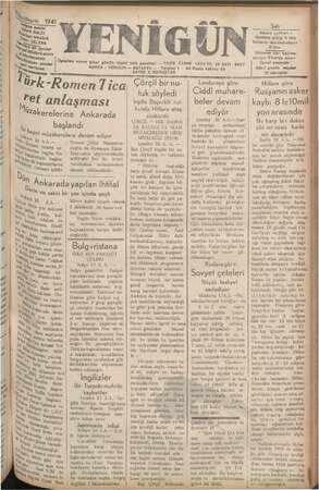  mSİleşrin 1941 ADRES : YENIGUN — ANTAKYA SAYISI 2 KURUŞTUR da di dik Önleden sonra Çıkar günlük siyasi halk gazetesi — TESİS