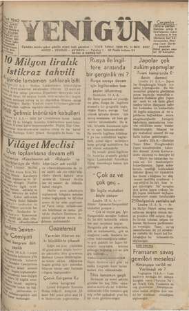  dl a 1942 er Meme Arm 177) yağa # ADRES ı YENIGUN -—- ANTAK Ögleden sonra çıkar günlük siyasi halk gazetesi — TESİS TARIKI