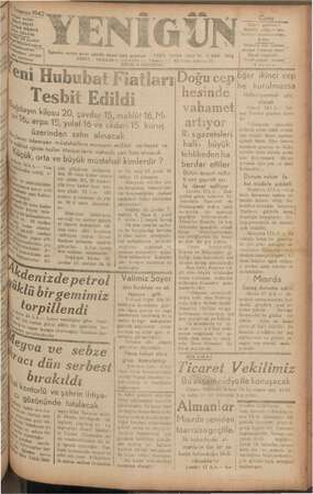 Yenigün (Antakya) Gazetesi 17 Temmuz 1942 kapağı