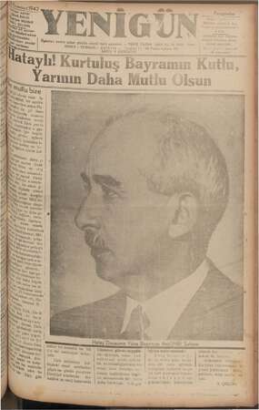 Yenigün (Antakya) Gazetesi 23 Temmuz 1942 kapağı