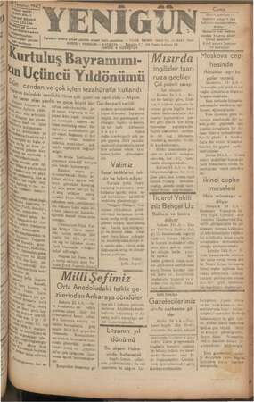 Yenigün (Antakya) Gazetesi 24 Temmuz 1942 kapağı