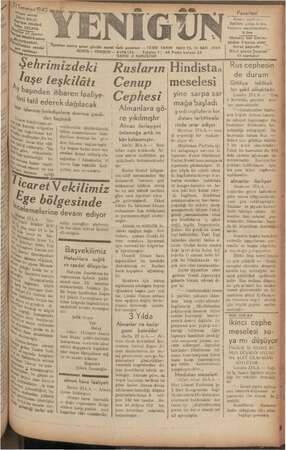 Yenigün (Antakya) Gazetesi 27 Temmuz 1942 kapağı