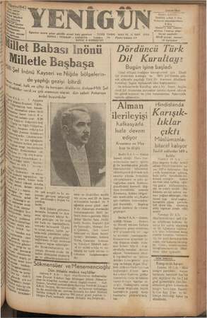 Yenigün (Antakya) Gazetesi 9 Ağustos 1942 kapağı