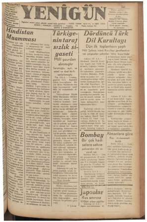 Yenigün (Antakya) Gazetesi 10 Ağustos 1942 kapağı