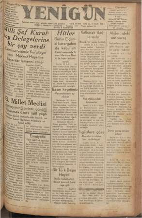 Yenigün (Antakya) Gazetesi 15 Ağustos 1942 kapağı