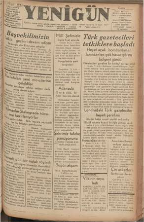 Yenigün (Antakya) Gazetesi 4 Eylül 1942 kapağı