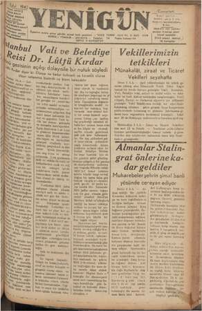 Yenigün (Antakya) Gazetesi 5 Eylül 1942 kapağı