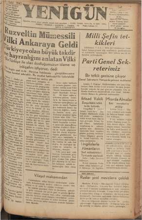 Yenigün (Antakya) Gazetesi 8 Eylül 1942 kapağı