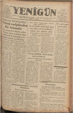 Yenigün (Antakya) Gazetesi 17 Eylül 1942 kapağı