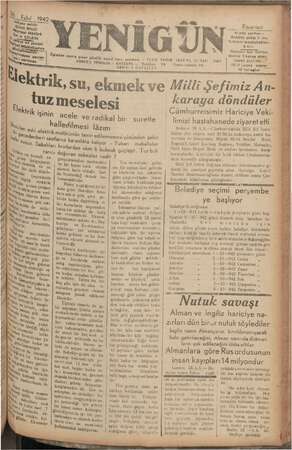 Yenigün (Antakya) Gazetesi 28 Eylül 1942 kapağı