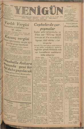 Yenigün (Antakya) Gazetesi 27 Kasım 1942 kapağı