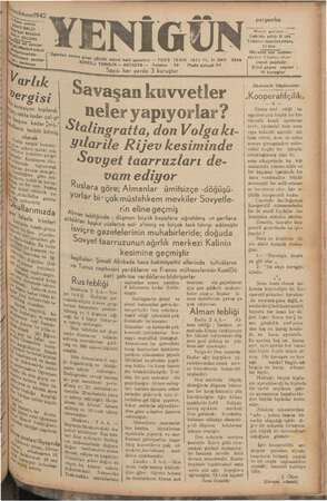 Yenigün (Antakya) Gazetesi 3 Aralık 1942 kapağı