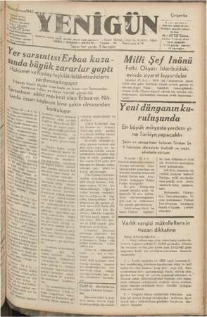 Yenigün (Antakya) Gazetesi 23 Aralık 1942 kapağı