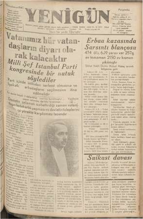 Yenigün (Antakya) Gazetesi 24 Aralık 1942 kapağı