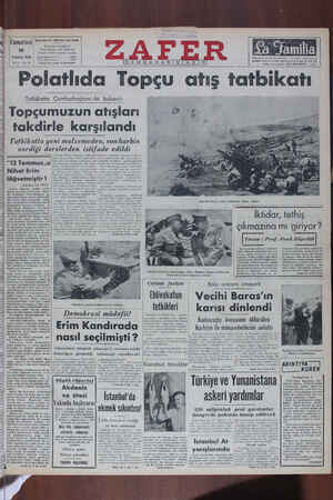 Zafer Gazetesi 16 Temmuz 1949 kapağı