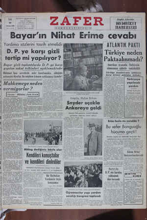 Zafer Gazetesi 19 Temmuz 1949 kapağı