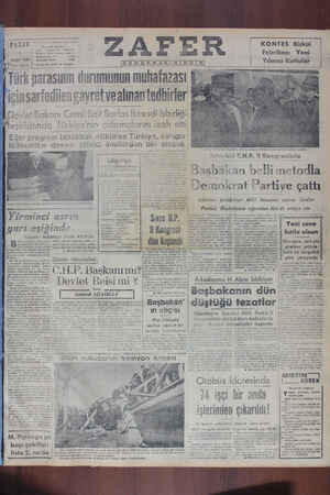 Zafer Gazetesi 1 Ocak 1950 kapağı