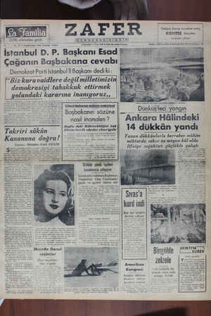 Zafer Gazetesi 4 Ocak 1950 kapağı