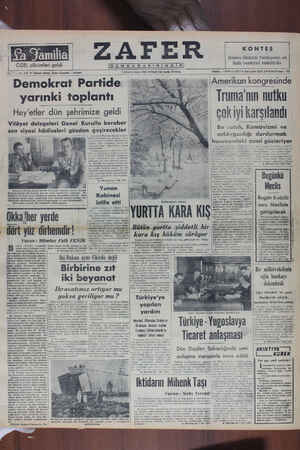 Zafer Gazetesi 6 Ocak 1950 kapağı