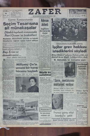 Zafer Gazetesi 20 Ocak 1950 kapağı