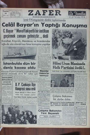 Zafer Gazetesi 30 Ocak 1950 kapağı