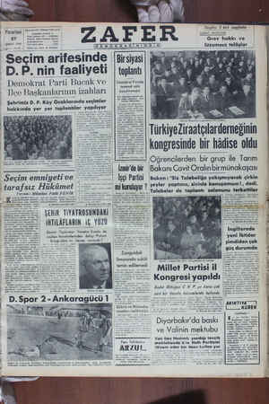 Zafer Gazetesi 27 Şubat 1950 kapağı